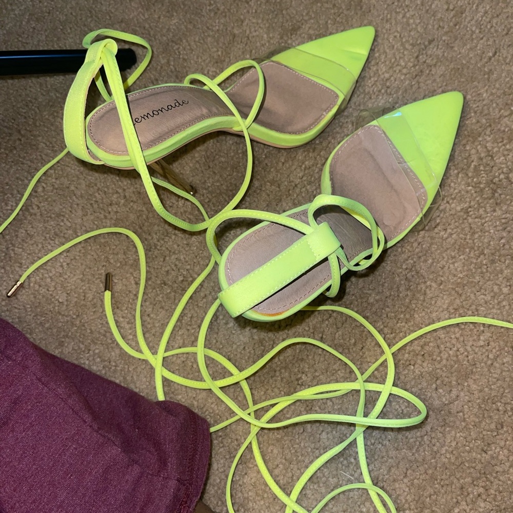 Lime Green Pointed Toe Heels